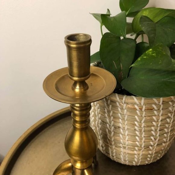 Mid Century Modern Brass Candlestick - MCM brass candlestick - Picture 2 of 7